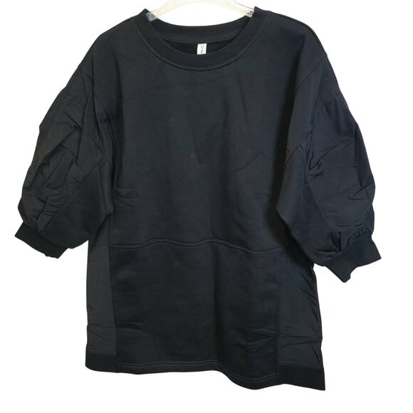 Anthropologie Daily Practice Mini Dress Tunic Top Sz Large Black Pullover $118 - Picture 7 of 16